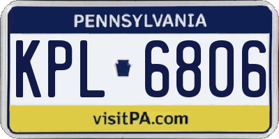 PA license plate KPL6806