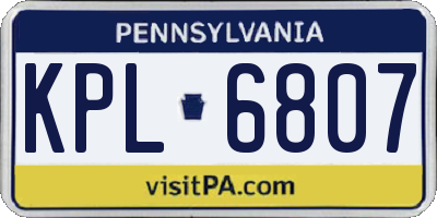 PA license plate KPL6807