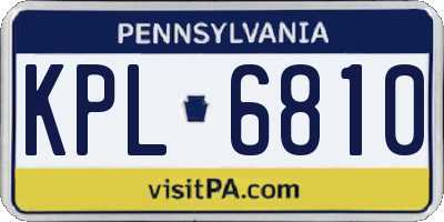 PA license plate KPL6810