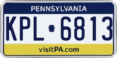 PA license plate KPL6813