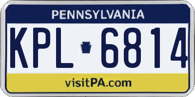PA license plate KPL6814