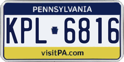 PA license plate KPL6816