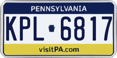PA license plate KPL6817