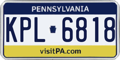 PA license plate KPL6818