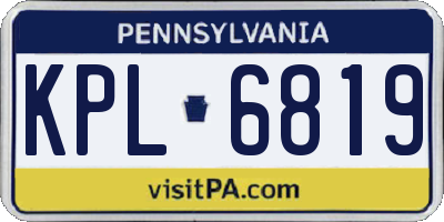PA license plate KPL6819
