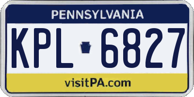 PA license plate KPL6827