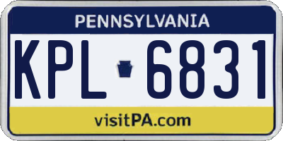PA license plate KPL6831