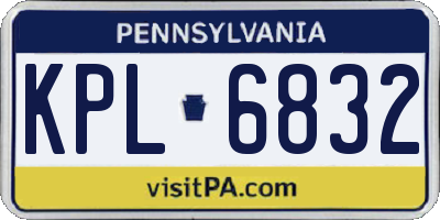 PA license plate KPL6832