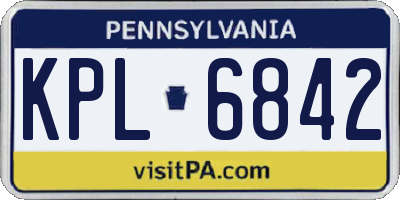 PA license plate KPL6842