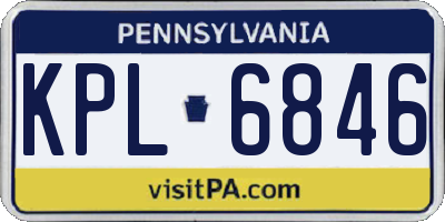 PA license plate KPL6846