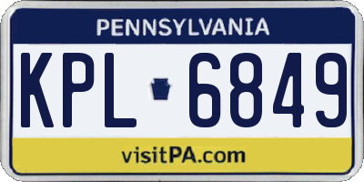 PA license plate KPL6849