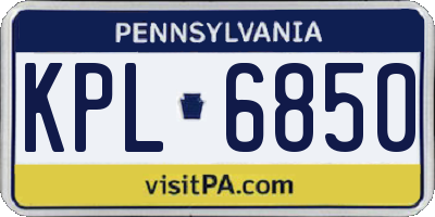 PA license plate KPL6850