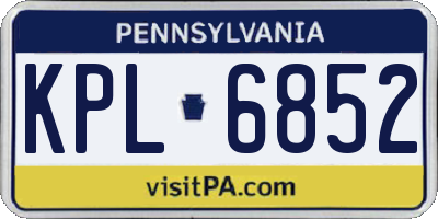 PA license plate KPL6852