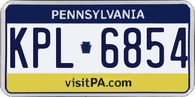 PA license plate KPL6854