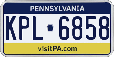 PA license plate KPL6858
