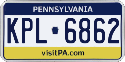 PA license plate KPL6862