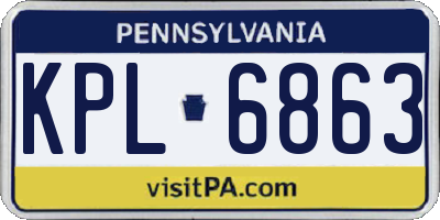 PA license plate KPL6863