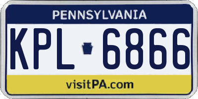 PA license plate KPL6866