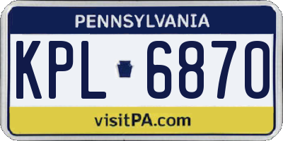PA license plate KPL6870