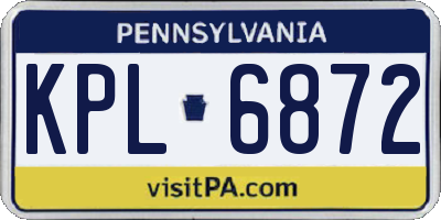 PA license plate KPL6872