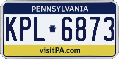 PA license plate KPL6873
