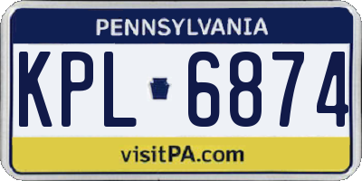 PA license plate KPL6874