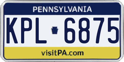 PA license plate KPL6875