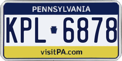 PA license plate KPL6878