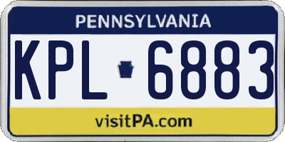 PA license plate KPL6883