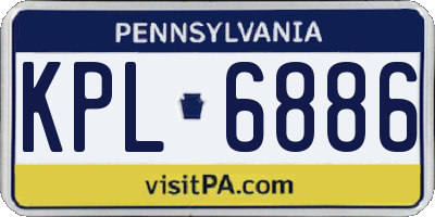 PA license plate KPL6886