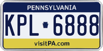 PA license plate KPL6888