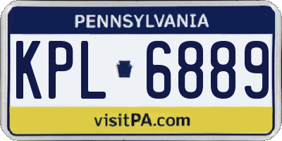 PA license plate KPL6889