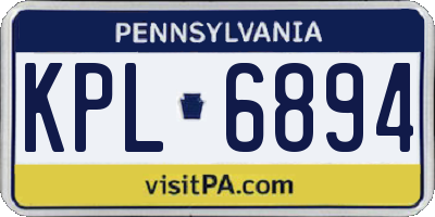 PA license plate KPL6894