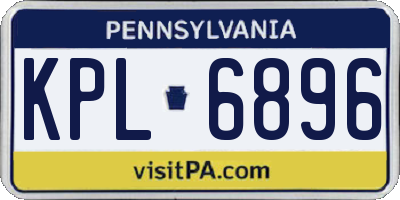 PA license plate KPL6896