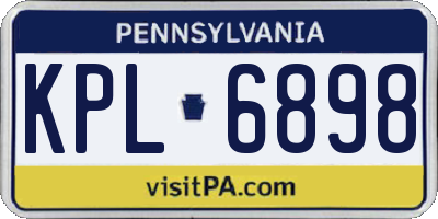 PA license plate KPL6898