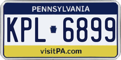 PA license plate KPL6899