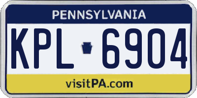 PA license plate KPL6904