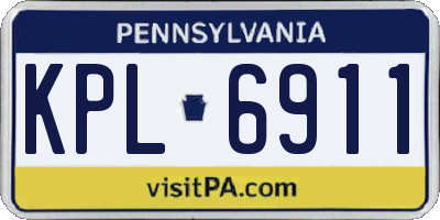 PA license plate KPL6911