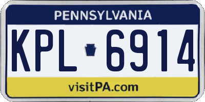 PA license plate KPL6914