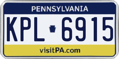 PA license plate KPL6915