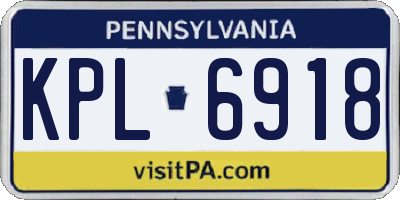 PA license plate KPL6918