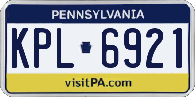 PA license plate KPL6921