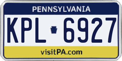 PA license plate KPL6927