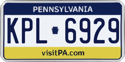 PA license plate KPL6929
