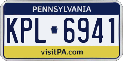 PA license plate KPL6941