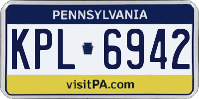 PA license plate KPL6942