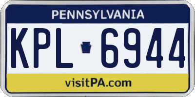 PA license plate KPL6944