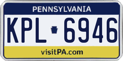 PA license plate KPL6946