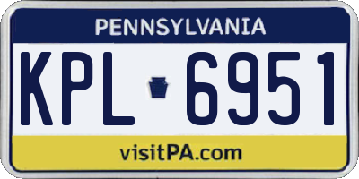 PA license plate KPL6951