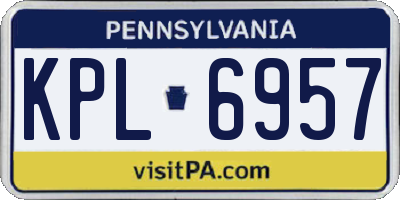 PA license plate KPL6957